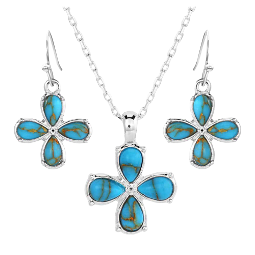 Montana Silversmiths Wildflower Turquoise Jewelry Set