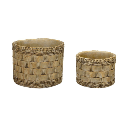 Melrose International Woven Cement Pot 2-Pack