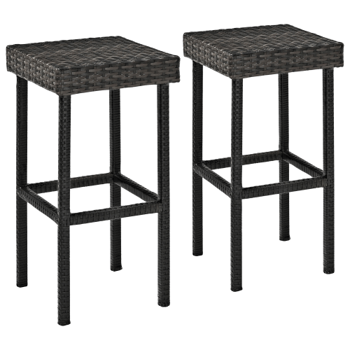 Crosley Palm Harbor 2-Piece Outdoor Wicker Bar Stools