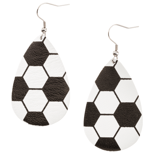 Amanda Blu Leather Soccer Ball Drop Earrings