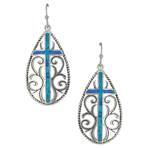 Montana Silversmiths Filigree Water Lights Cross Earrings
