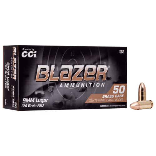 CCI Blazer Brass 9mm Luger 124 Grain Handgun Ammo