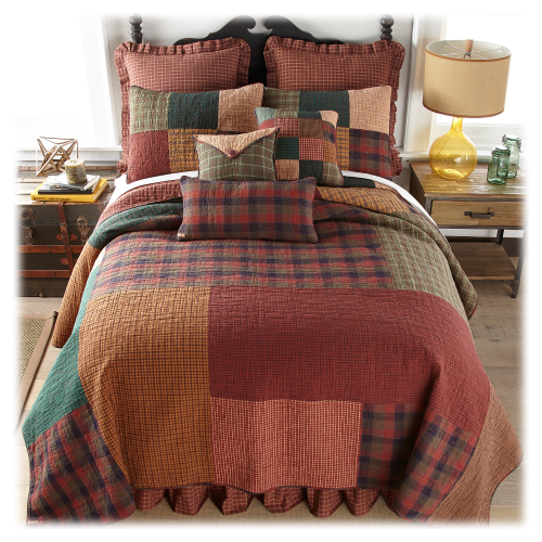 Donna Sharp Campfire Square Bedding Collection Quilt and Sham Set