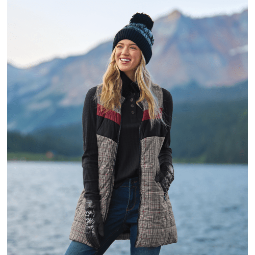 Natural Reflections Colorblock Long Vest for Ladies