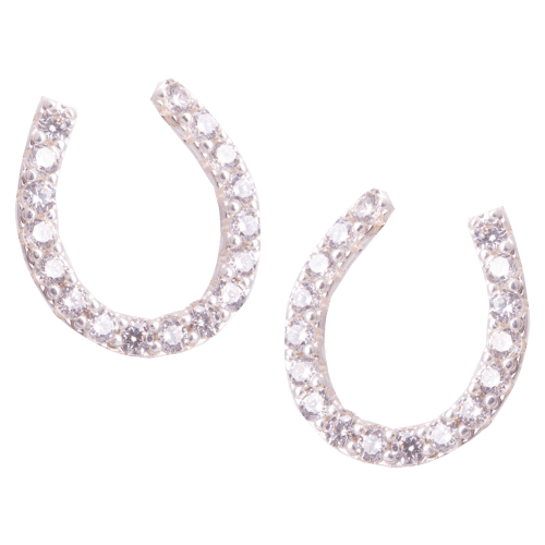 Amanda Blu Lucky Horseshoe Cubic Zirconia Earrings