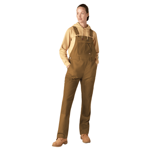Dickies Relaxed-Fit Waxed Canvas Bib Overalls for Ladies