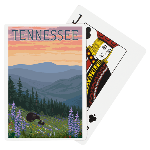 Lantern Press Tennessee Bears and Waterfall Playing Cards