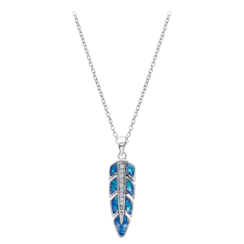 Montana Silversmiths Hawk Feather Opal Necklace