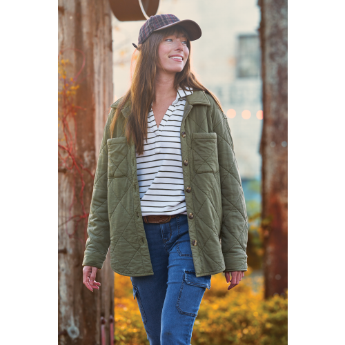 Natural Reflections Quilted Shirt Jacket for Ladies
