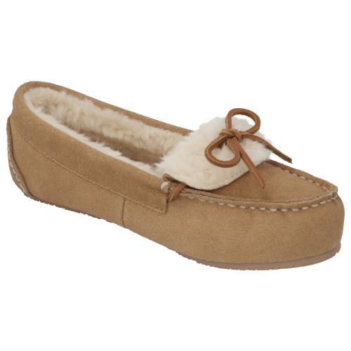Natural Reflections Fur-Lined Suede Moccasins for Ladies
