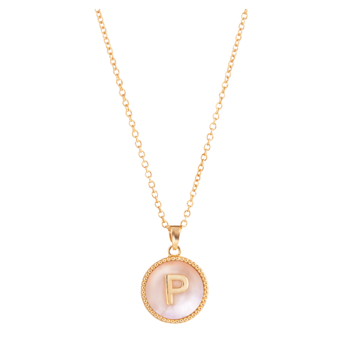 Amanda Blu Mother of Pearl P Initial Necklace