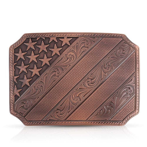 Montana Silversmiths Faded Glory Flag Belt Buckle