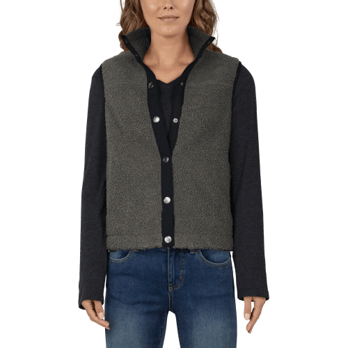 Natural Reflections Snap-Front Sherpa Vest for Ladies