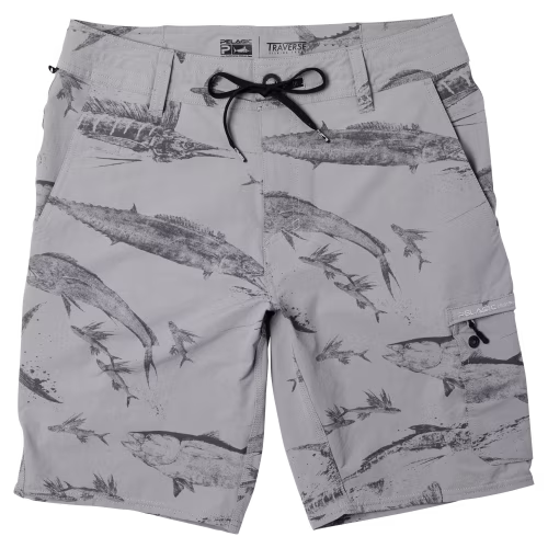 Pelagic Gyotaku Traverse Hybrid Shorts for Men