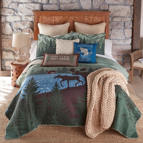 Donna Sharp Moose Retreat 3-Piece Quilted Bedding Set