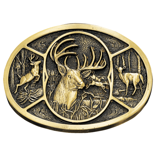 Montana Silversmiths Deer Heritage Attitude Belt Buckle