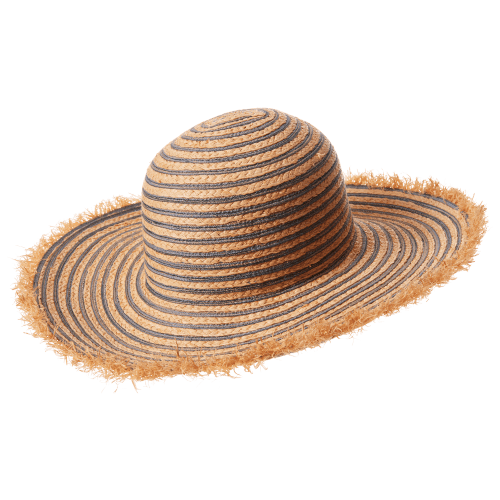 Dorfman Pacific 2-Tone Braided Raffia Big Brim Hat