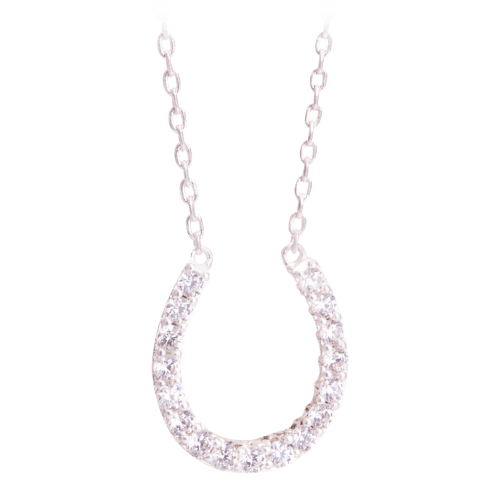 Amanda Blu Lucky Horseshoe Silver Necklace