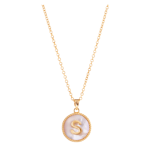 Amanda Blu Mother of Pearl S Initial Necklace