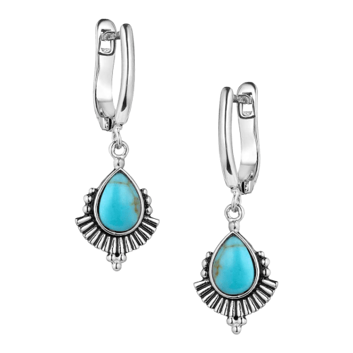 Montana Silversmiths Simple Flourish Turquoise Earrings