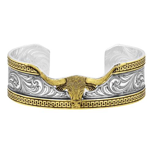 Montana Silversmiths Carved Longhorn Cuff Bracelet