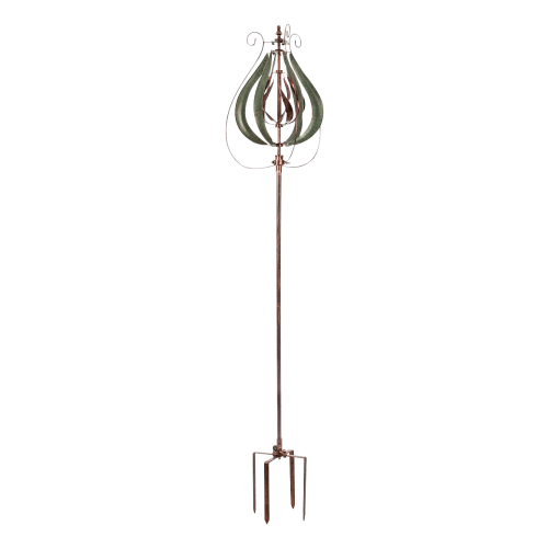 Evergreen Copper and Verdigris Tulip Misting Wind Spinner