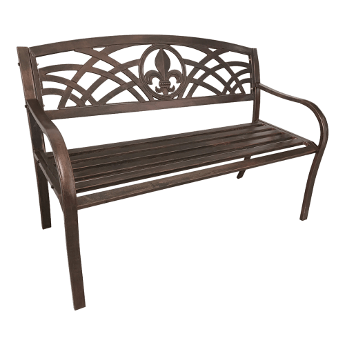 Leigh Country Fleur-de-Lis Metal Bench