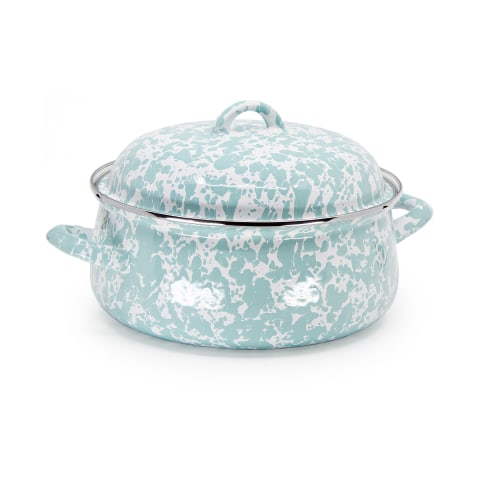 Golden Rabbit Sea Glass Enamelware Dutch Oven