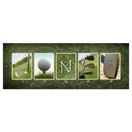 Golf Letter Personalized Block Mount Artwork