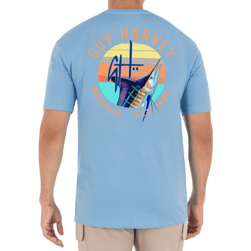 Guy Harvey Sunset Pocket Short-Sleeve T-Shirt for Men