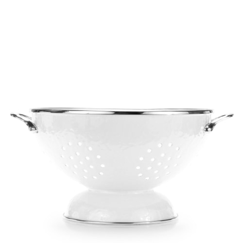 Golden Rabbit Enamelware White Colander