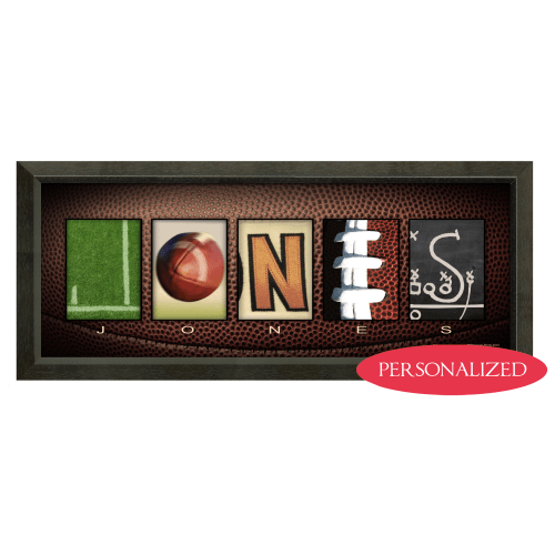 Football Letter Personalized Framed Name Artwork