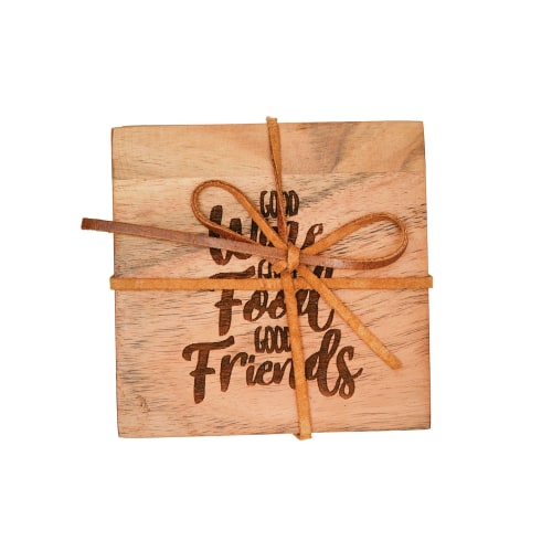 C&F Home Wine Food Friends Coaster 4-Piece Set