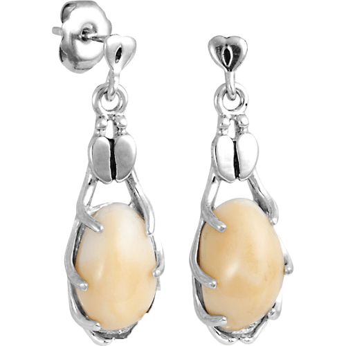 Frontier Collection Sterling-Silver Dangle Elk-Ivory Earrings