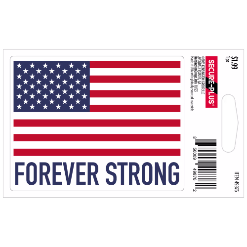Secure-PlusForever Strong USA Flag Sticker
