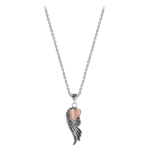 Montana Silversmiths Rose Gold Heart Strings Feather Necklace