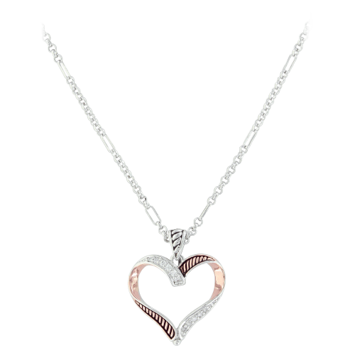 Montana Silversmiths Facets of Love Rose Gold Heart Necklace