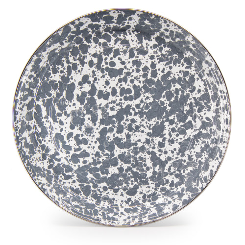 Golden Rabbit Enamelware Grey Swirl Tray