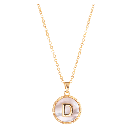 Amanda Blu Mother of Pearl D Initial Necklace