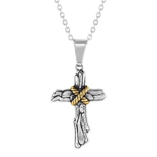 Montana Silversmiths Rugged Faith Cross Necklace