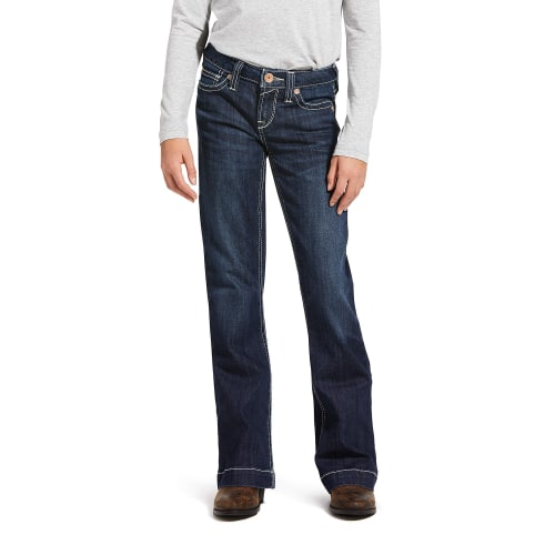 Ariat Trouser Mid Rise Stretch Ella Wide Leg Jeans for Girls