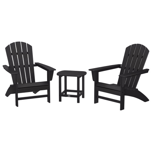 POLYWOOD Nautical 3-Piece Adirondack Set with South Beach Side Table
