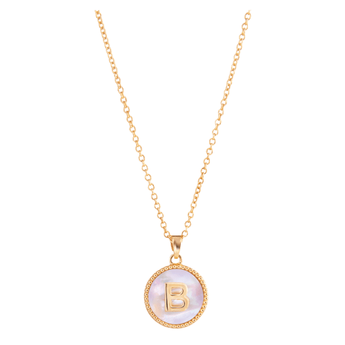 Amanda Blu Mother of Pearl B Initial Necklace