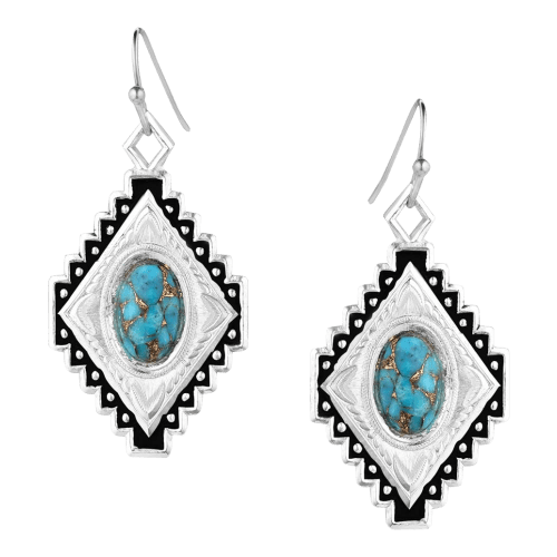 Montana Silversmiths Diamond of the West Turquoise Earrings
