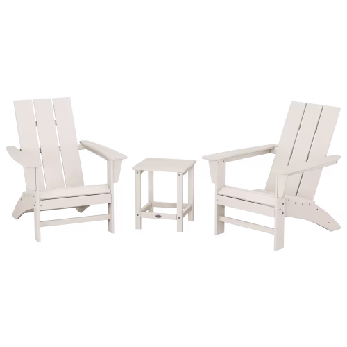POLYWOOD Modern 3-Piece Adirondack Set with Long Island Side Table