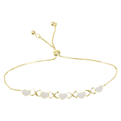 Amanda Blu Hearts and Xs Gold Bracelet