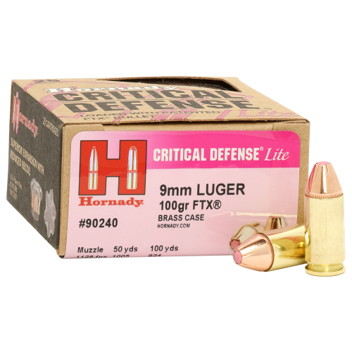 Hornady Critical Defense 9mm Luger 100 Grain Handgun Ammo