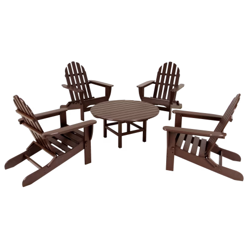 POLYWOOD Classic Folding Adirondack 5-Piece Conversation Group
