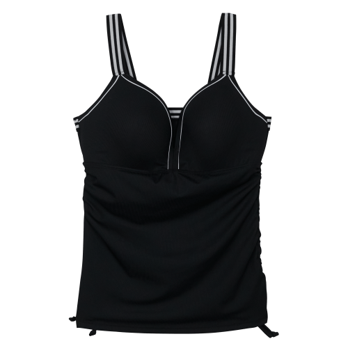 Free Country Track Stripe Swim Tankini Top for Ladies
