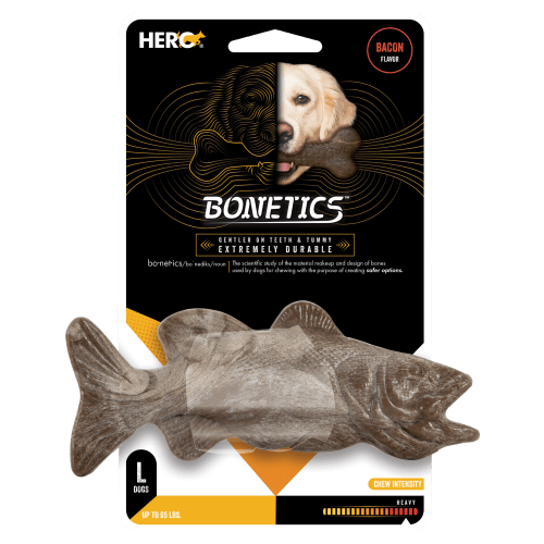 Bonetics Large Bacon-Flavored Grouper Chew Toy for Dogs